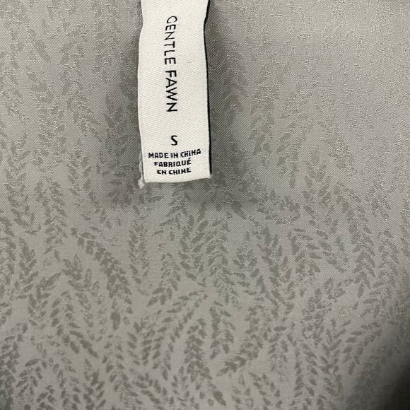 NWT Gentle Fawn Tiered Ruffle Tie Neck Aloe Green Foliage Print Maxi Dress Small - Picture 5 of 8